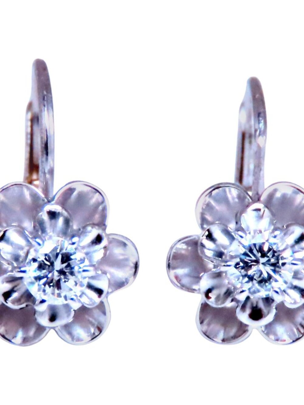 .40ct Natural Round Diamond European Wire Earrings 12488*